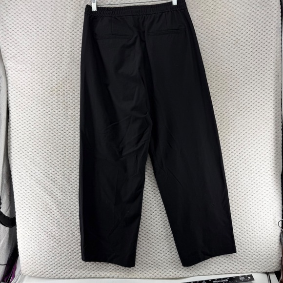 Zara Wide Leg Dress Pants‎ Women's M Black Drawstring Elastic Waist Career - Picture 6 of 8